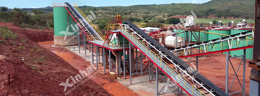 a photo showing belt conveyor in the mineral processing plant.jpg